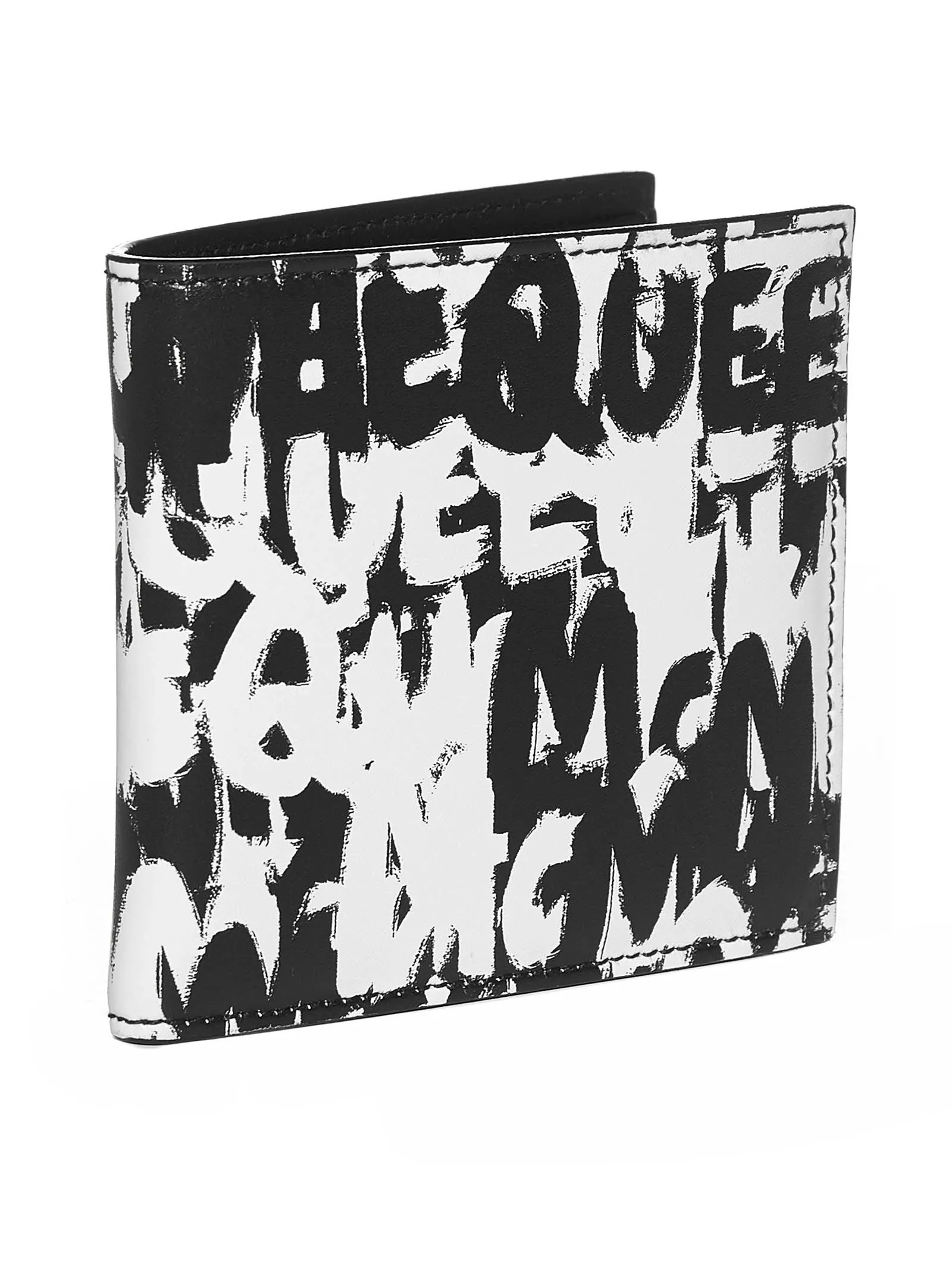 Alexander McQueen Bi-Fold Wallet with Graffiti Logo Print