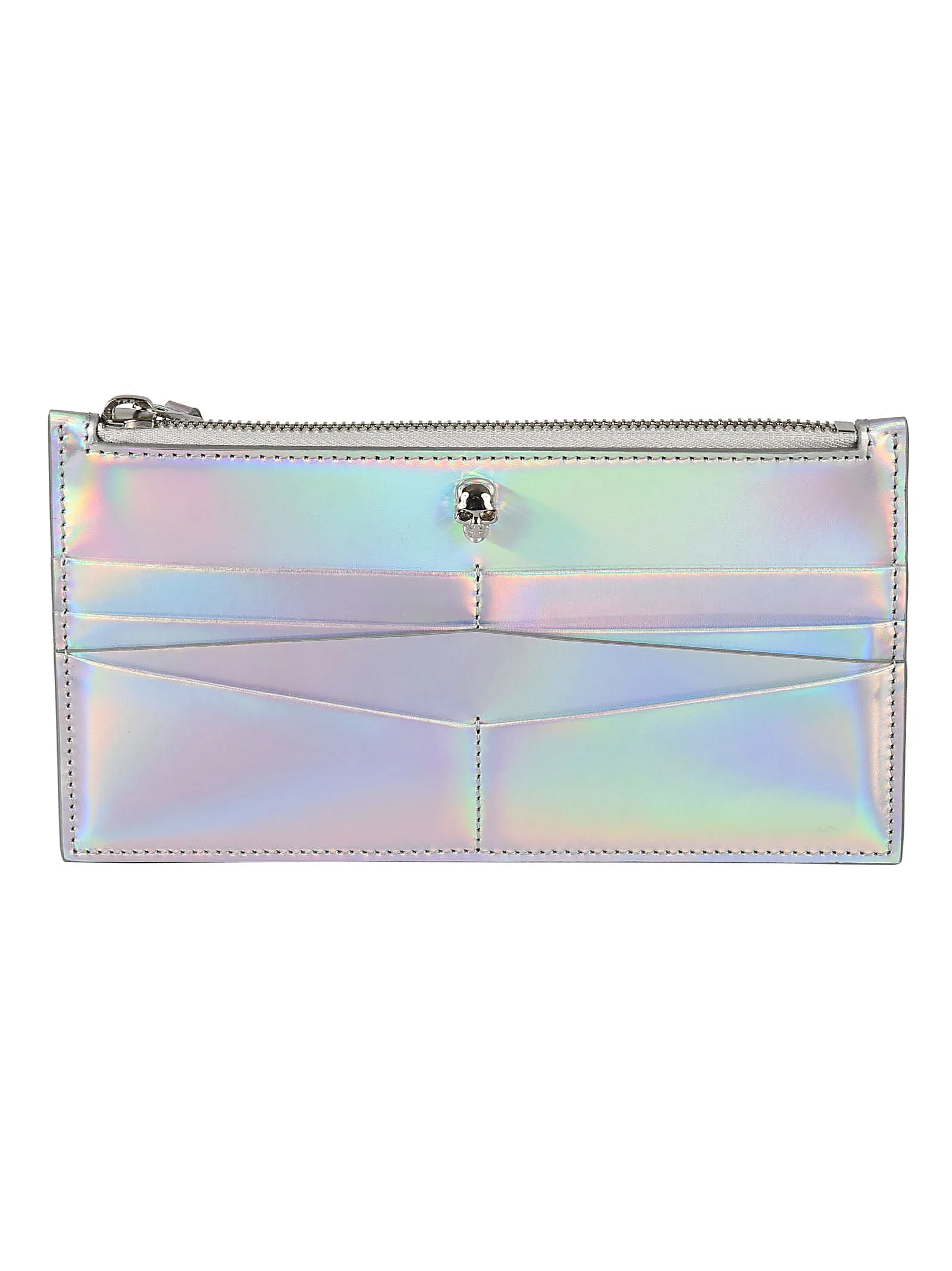 Metallic Effect Logo Zipped Wallet