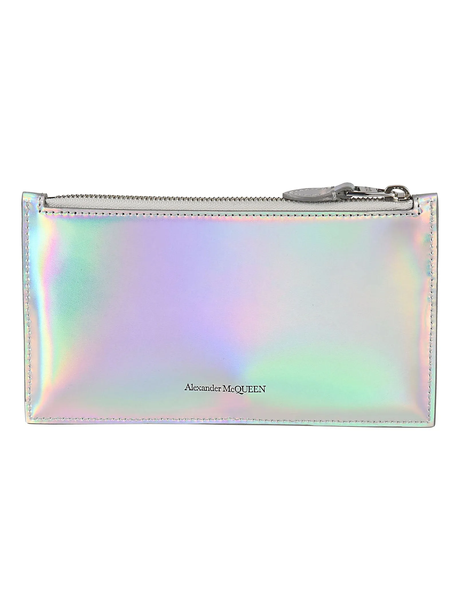 Metallic Effect Logo Zipped Wallet