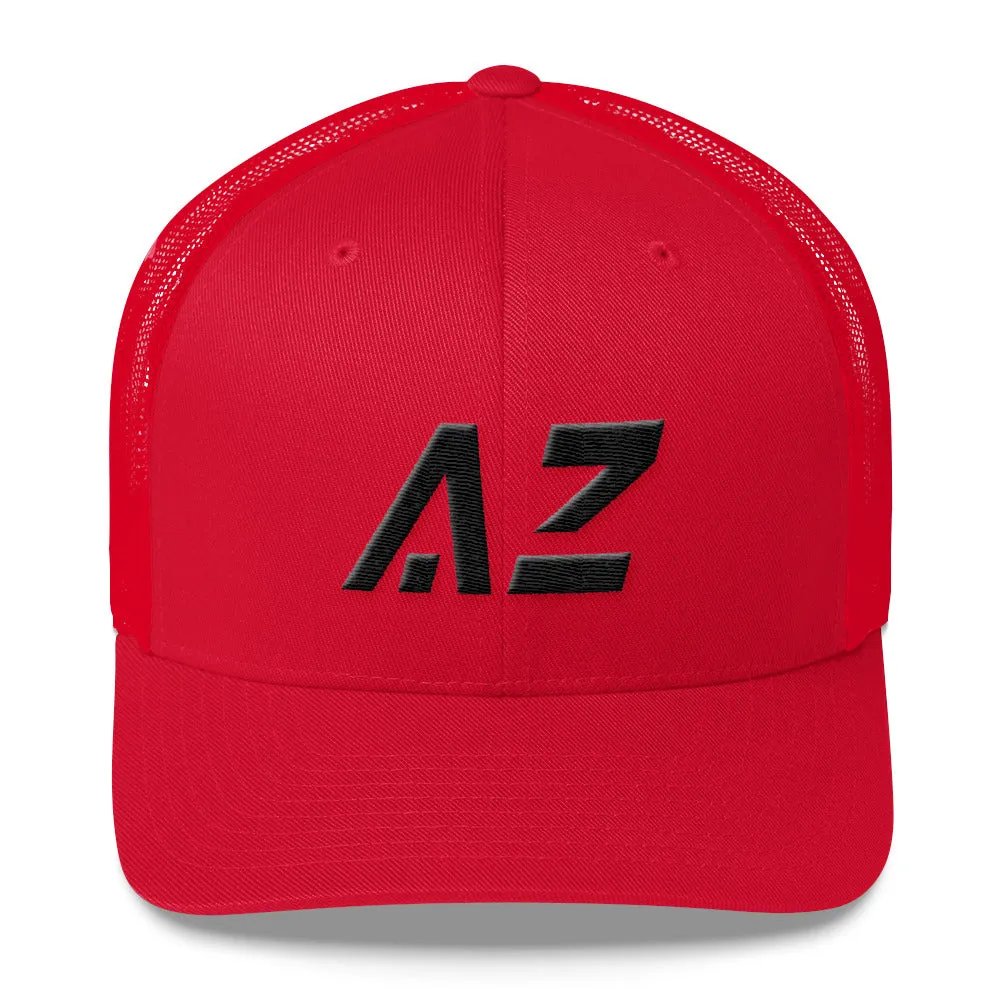 Arizona Mesh Back Trucker Cap with Black Embroidery - AZ