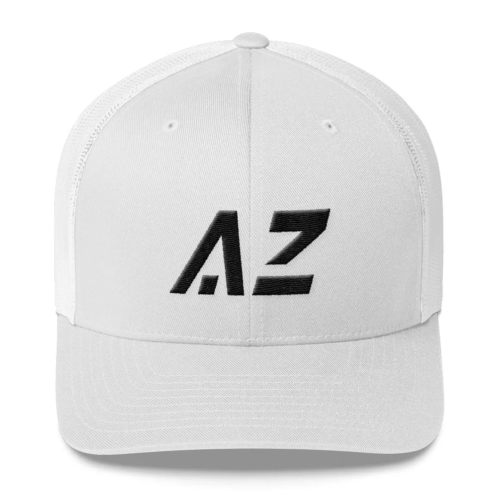 Arizona Mesh Back Trucker Cap with Black Embroidery - AZ