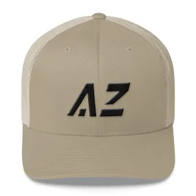 Arizona Mesh Back Trucker Cap with Black Embroidery - AZ