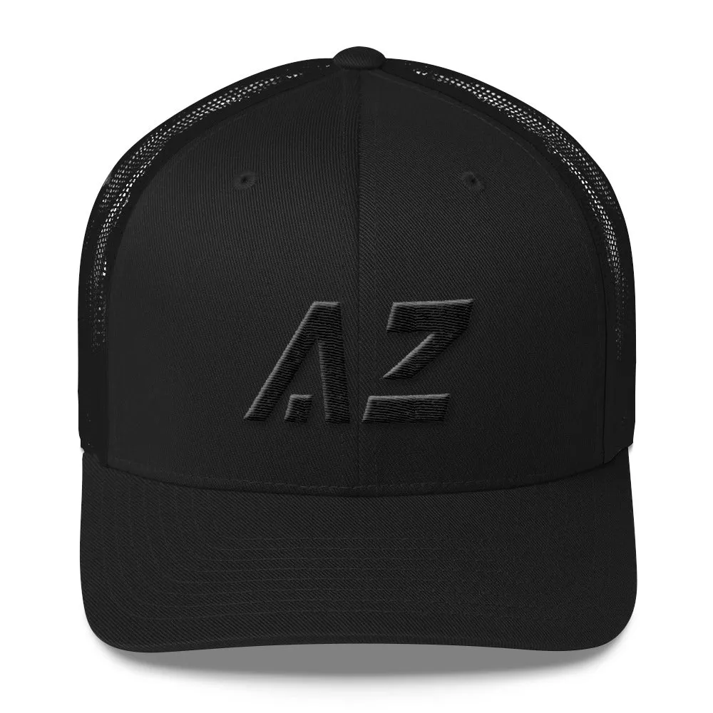 Arizona Mesh Back Trucker Cap with Black Embroidery - AZ