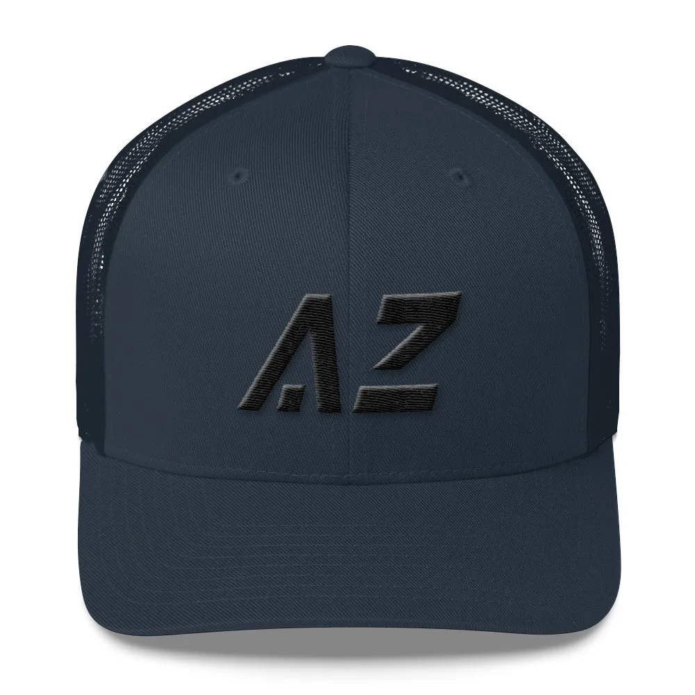 Arizona Mesh Back Trucker Cap with Black Embroidery - AZ