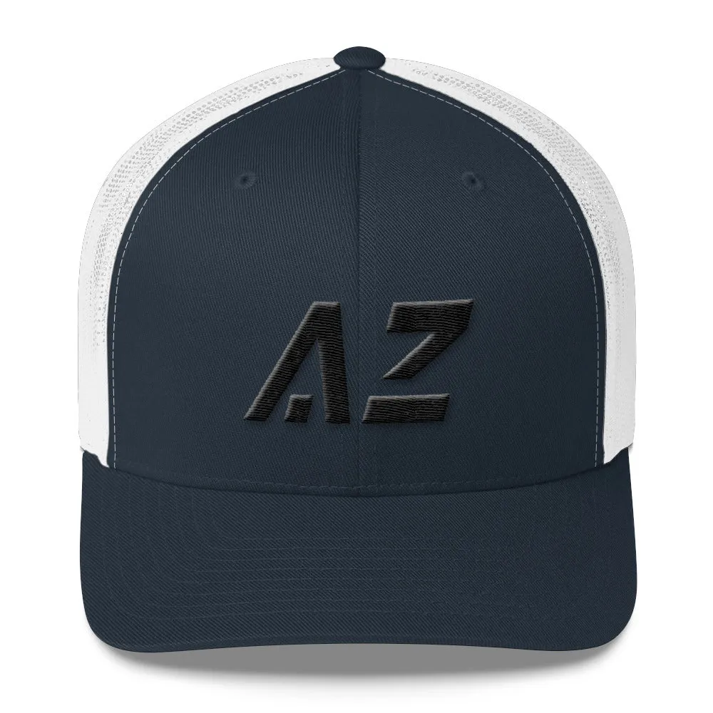 Arizona Mesh Back Trucker Cap with Black Embroidery - AZ