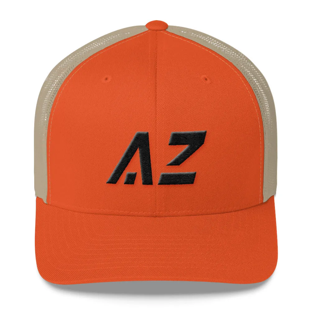 Arizona Mesh Back Trucker Cap with Black Embroidery - AZ