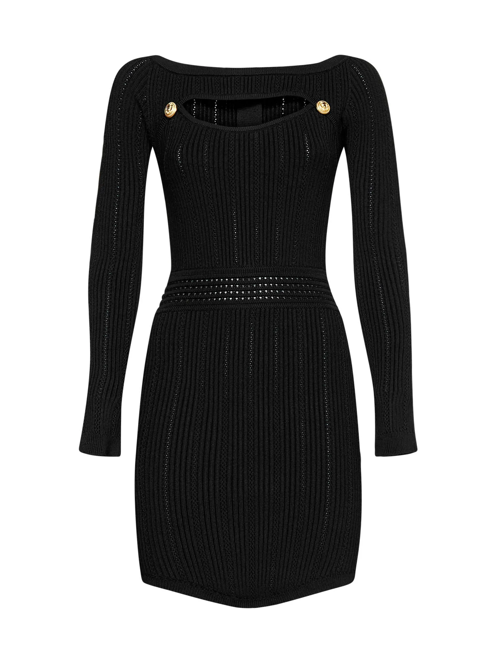 Cut-Out Knit Mini Dress by Balmain