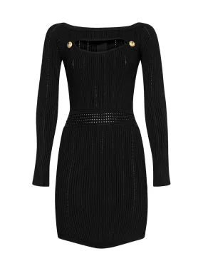 Cut-Out Knit Mini Dress by Balmain