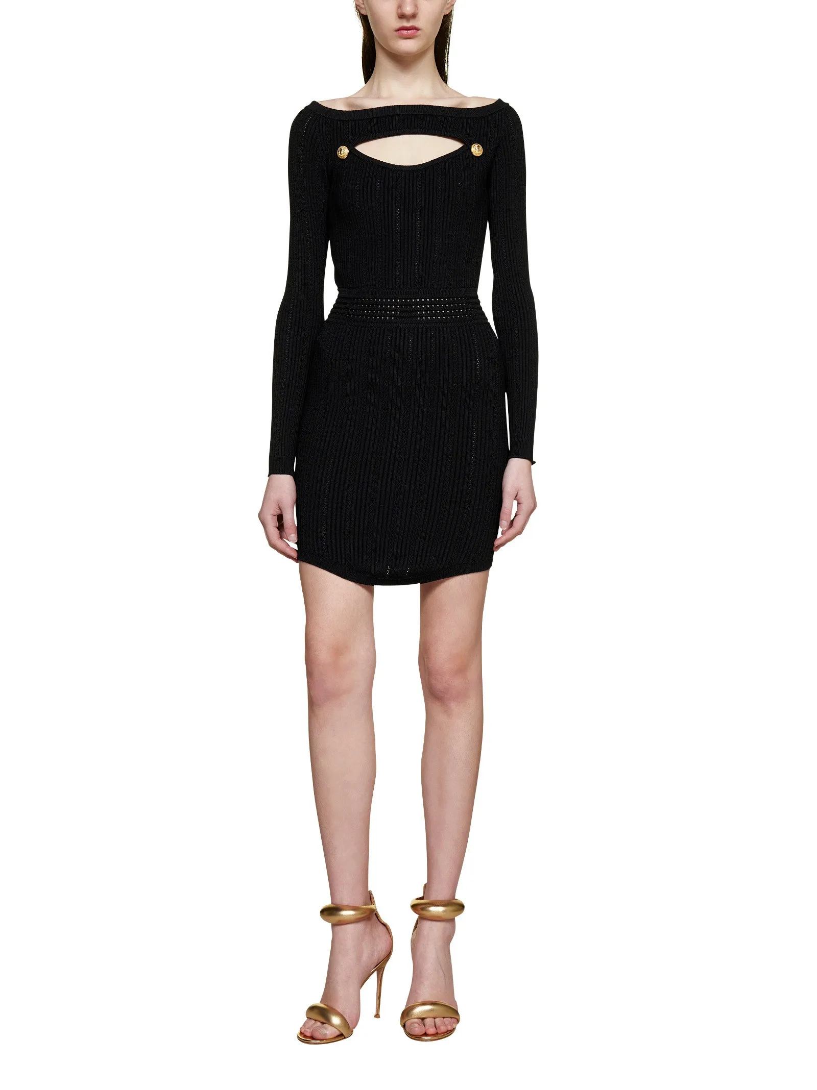 Cut-Out Knit Mini Dress by Balmain