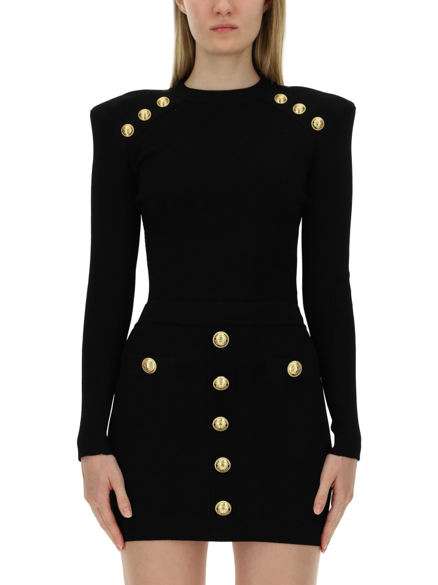 Viscose Knit with Iconic Buttons by BALMAIN