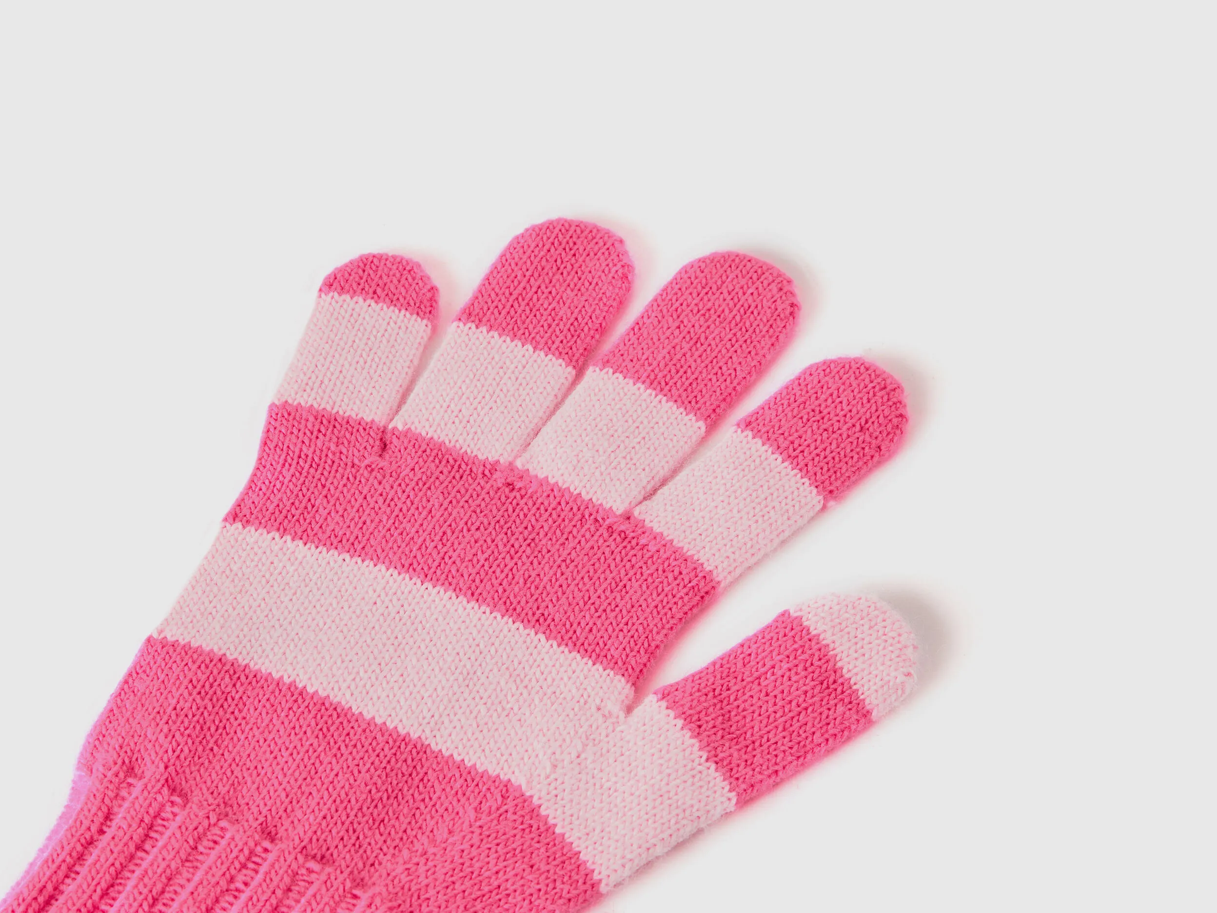 Benetton Multi-color Striped Knit Gloves