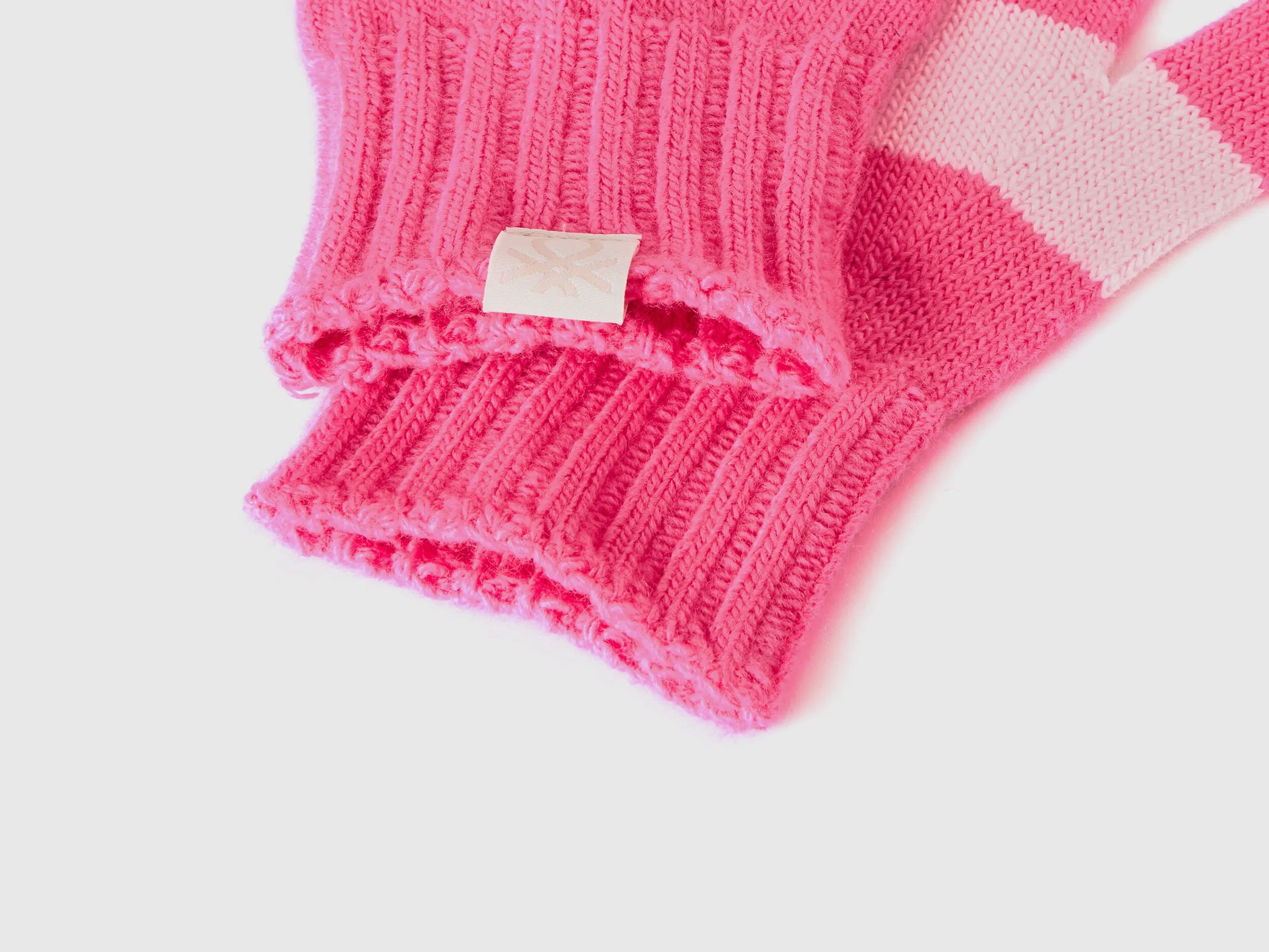 Benetton Multi-color Striped Knit Gloves