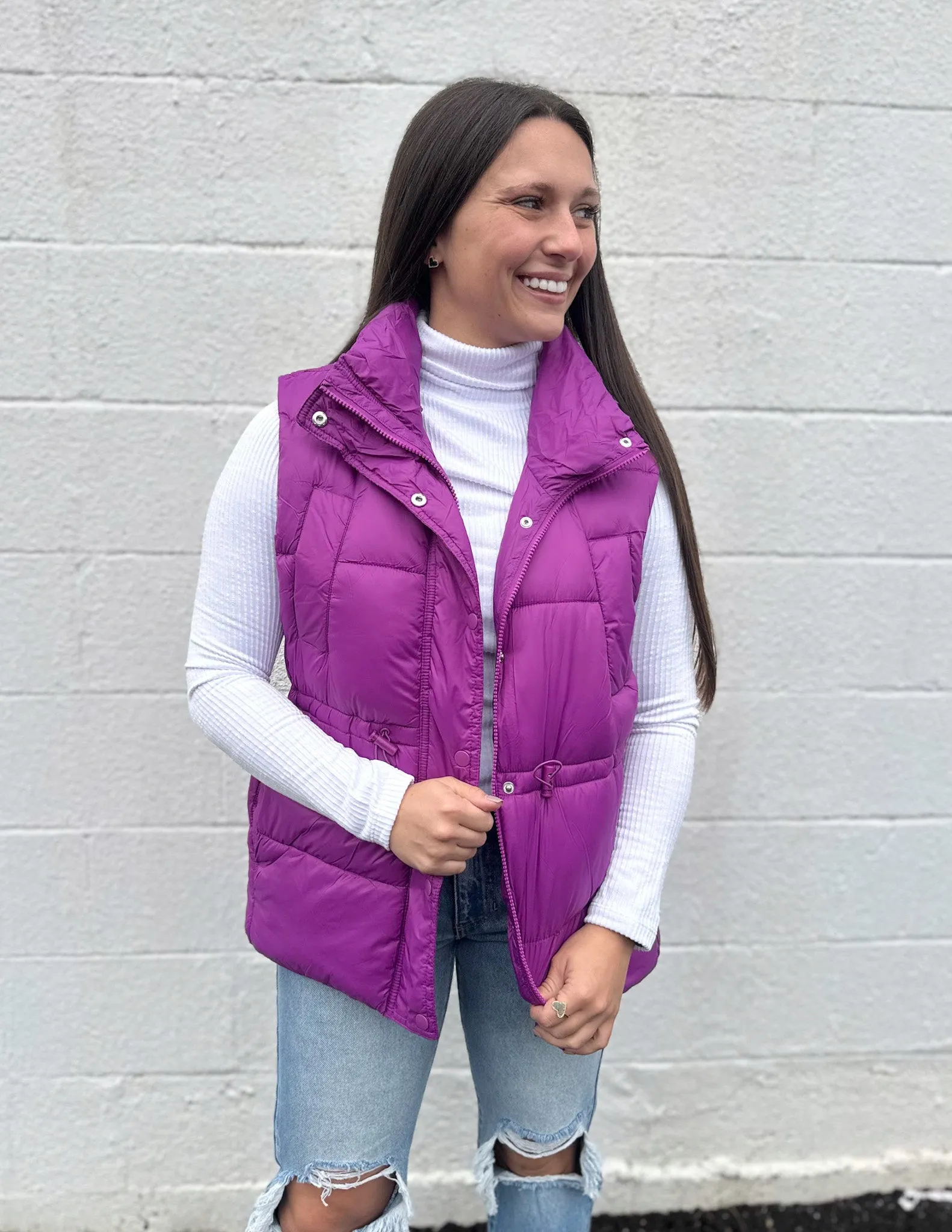 Violet Puffer Vest Best Impressions