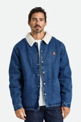 Sherpa Lined Coaches Jacket - Worn Indigo