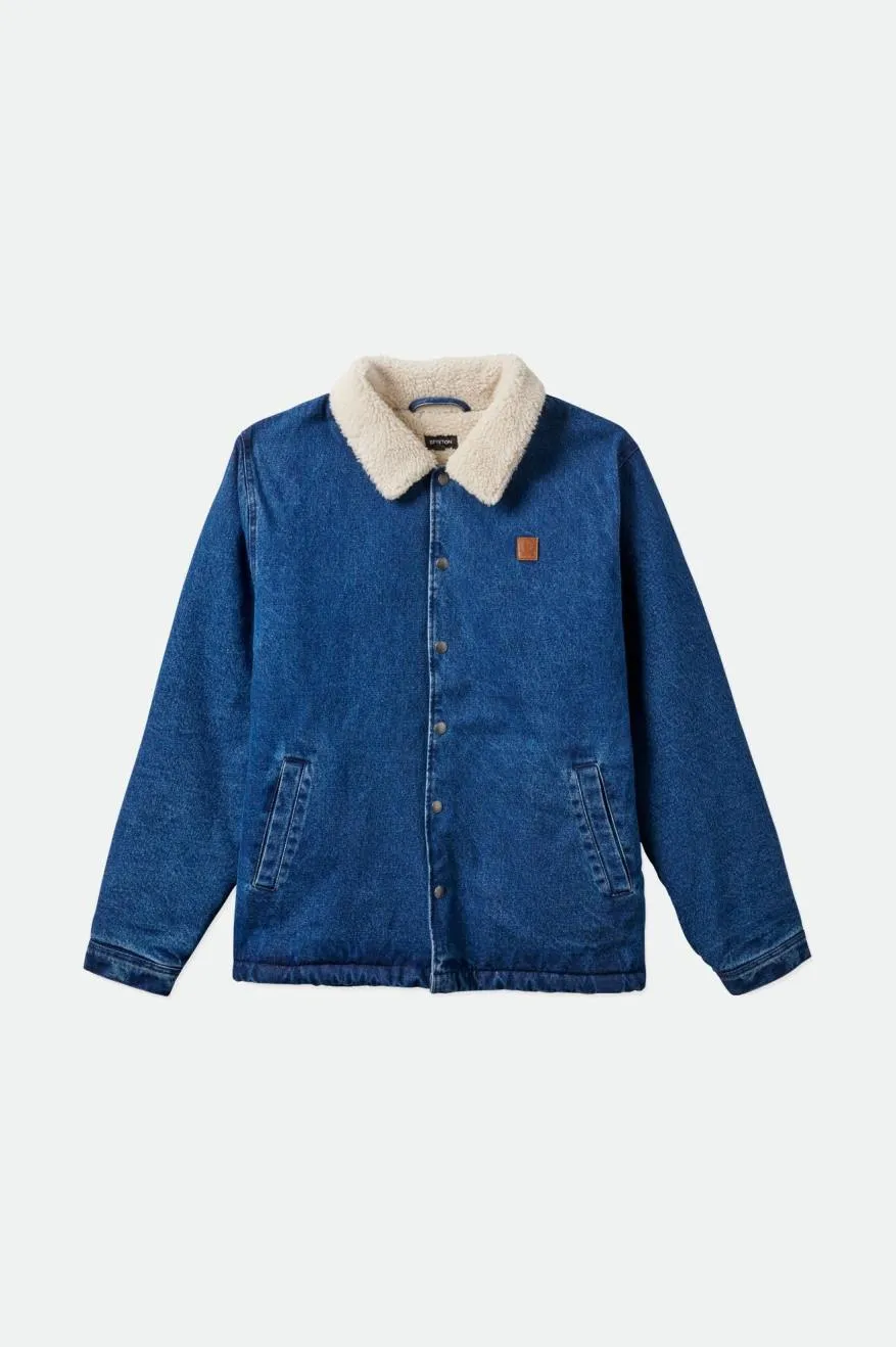 Sherpa Lined Coaches Jacket - Worn Indigo