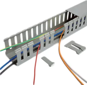 Betaduct Betaduct Metric Grey Slotted Panel Trunking - Open Slot, W40 mm x D80mm, L1m, PVC