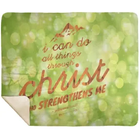 Premium Mink Sherpa Blanket - Philippians 4:13 Scripture Design