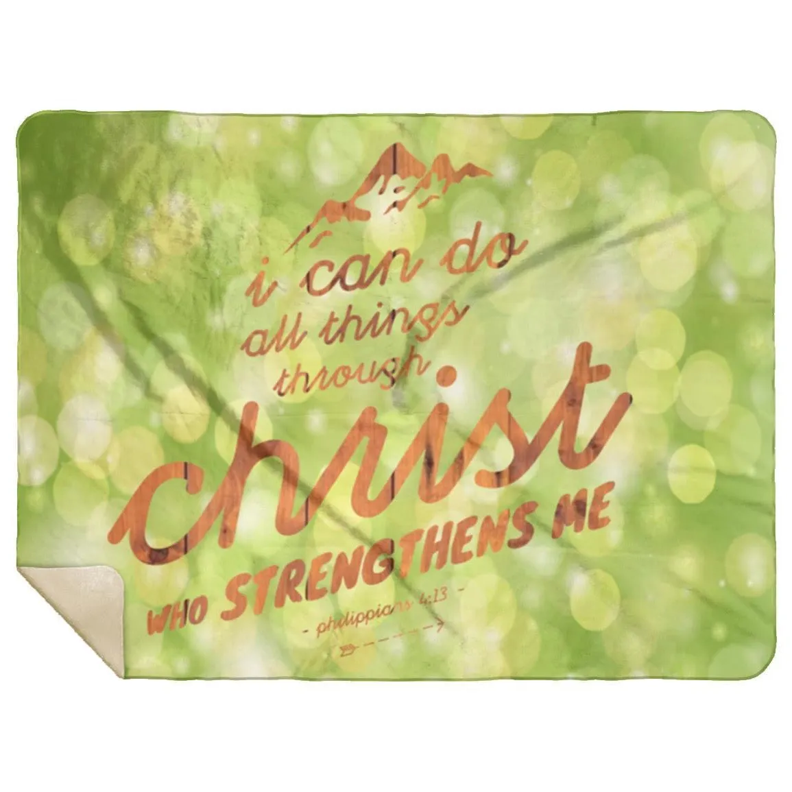 Premium Mink Sherpa Blanket - Philippians 4:13 Scripture Design