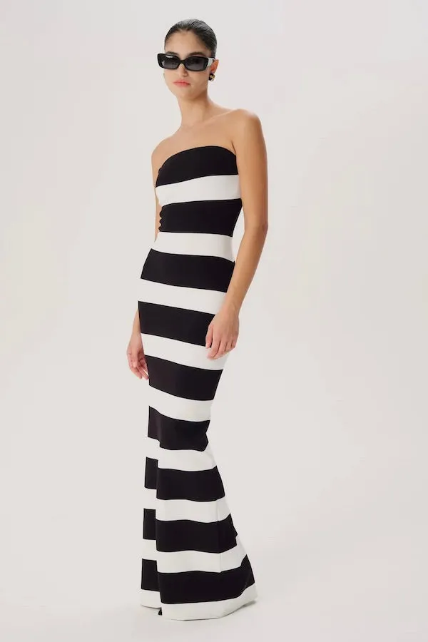 Black and White Stripe Knit Dress