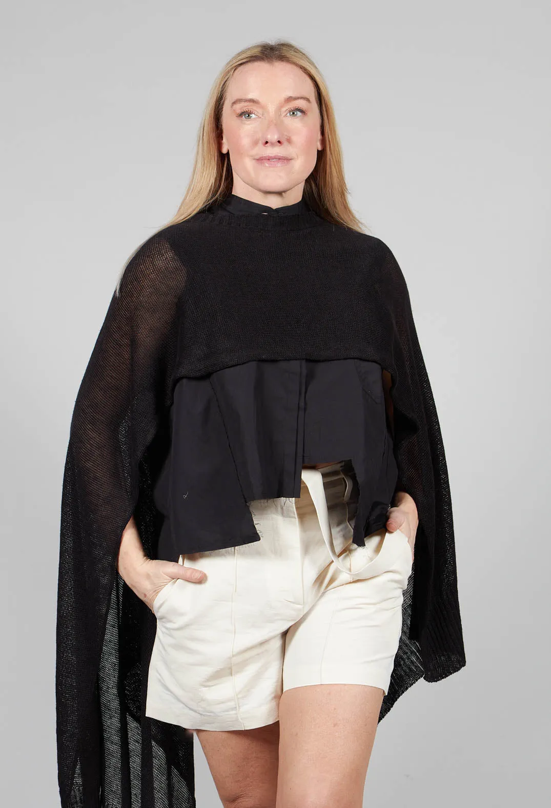 Black Asymmetrical Cape