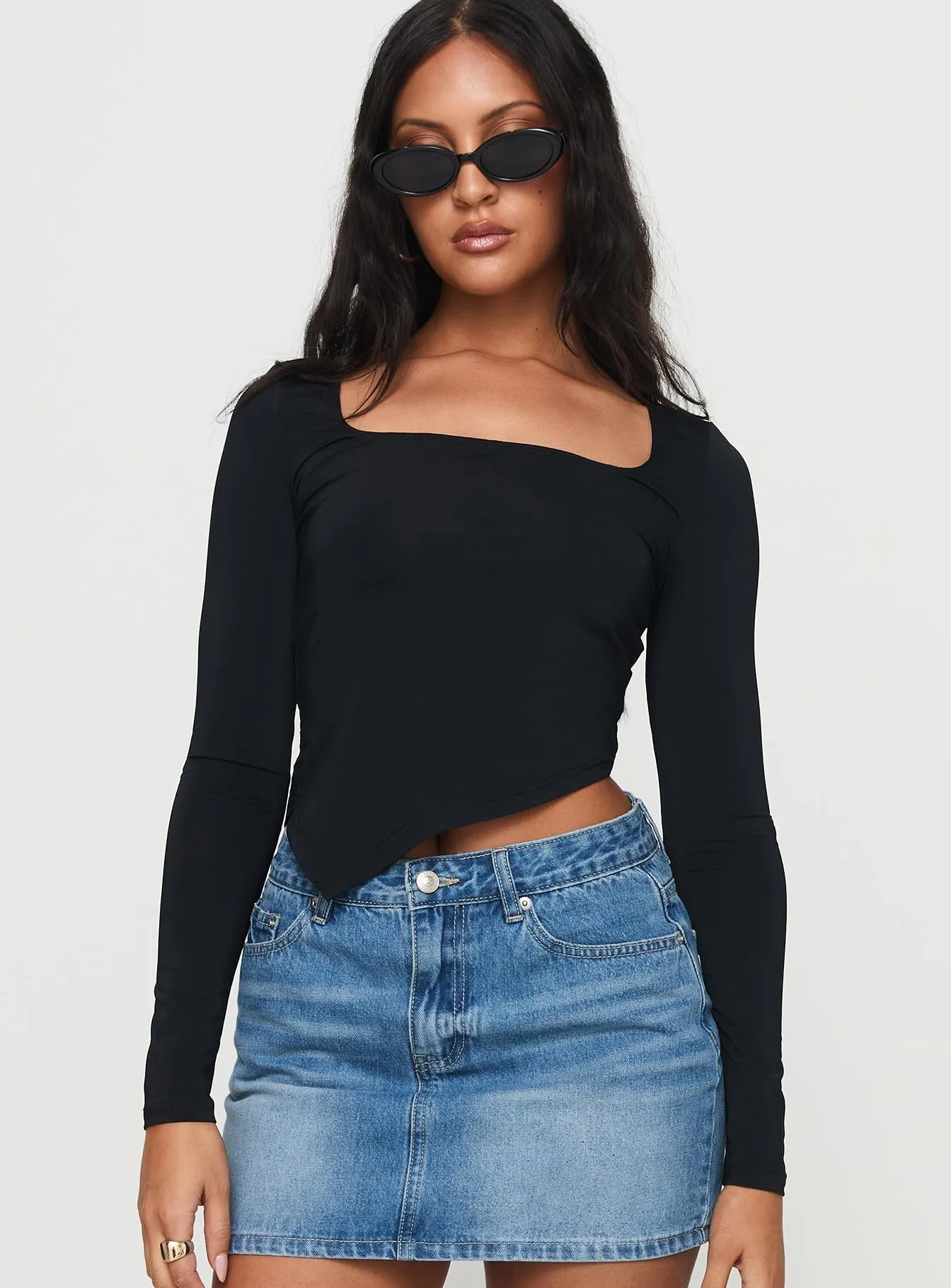 Black Inca Long Sleeve Top