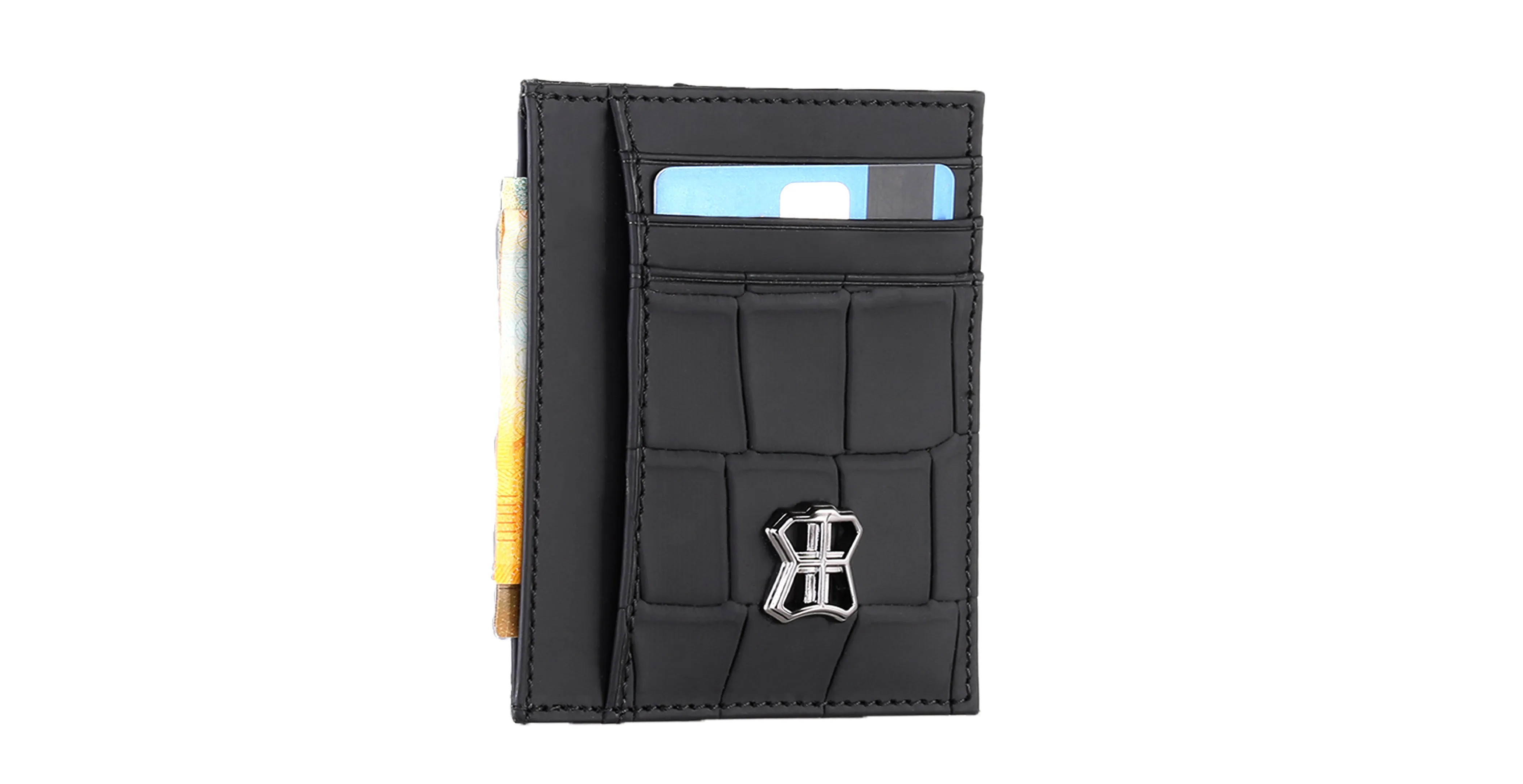 Black Matt Crocodile Calfskin BNJ Cardholder