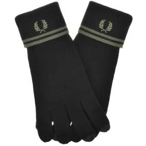 Black Merino Wool Gloves by Fred Perry