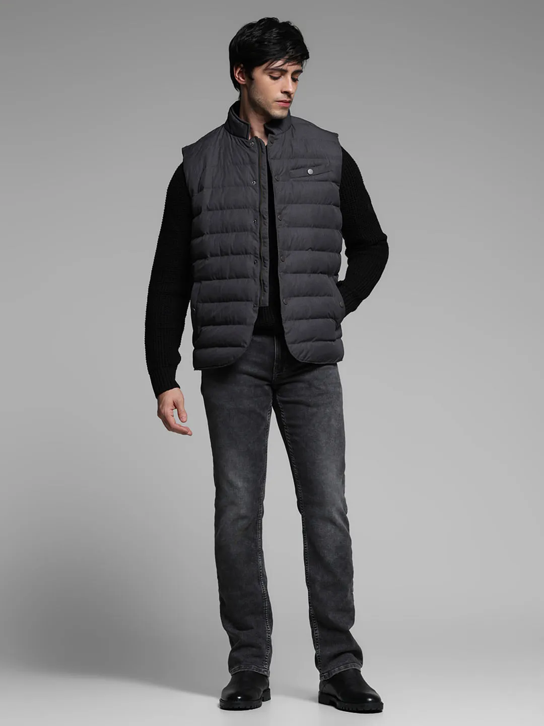 Black Puffer Outerwear Jacket