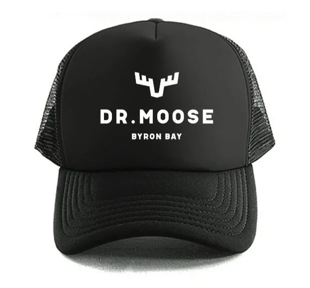 Black Trucker Hat with Moose Antler Design