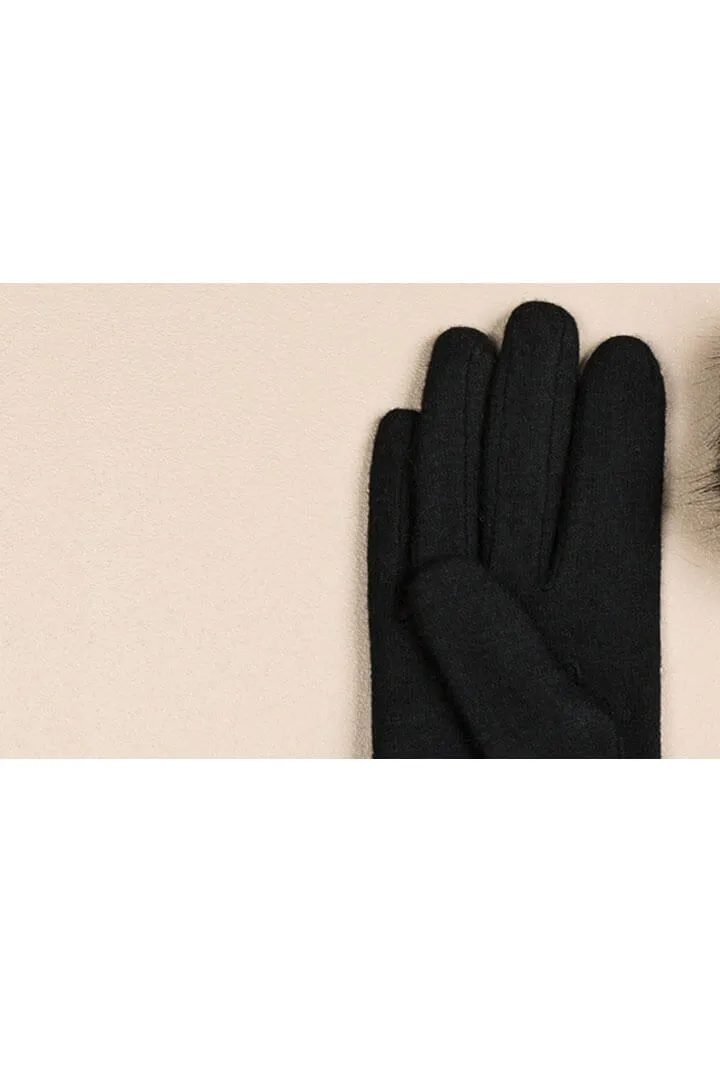 Black Wool Mittens