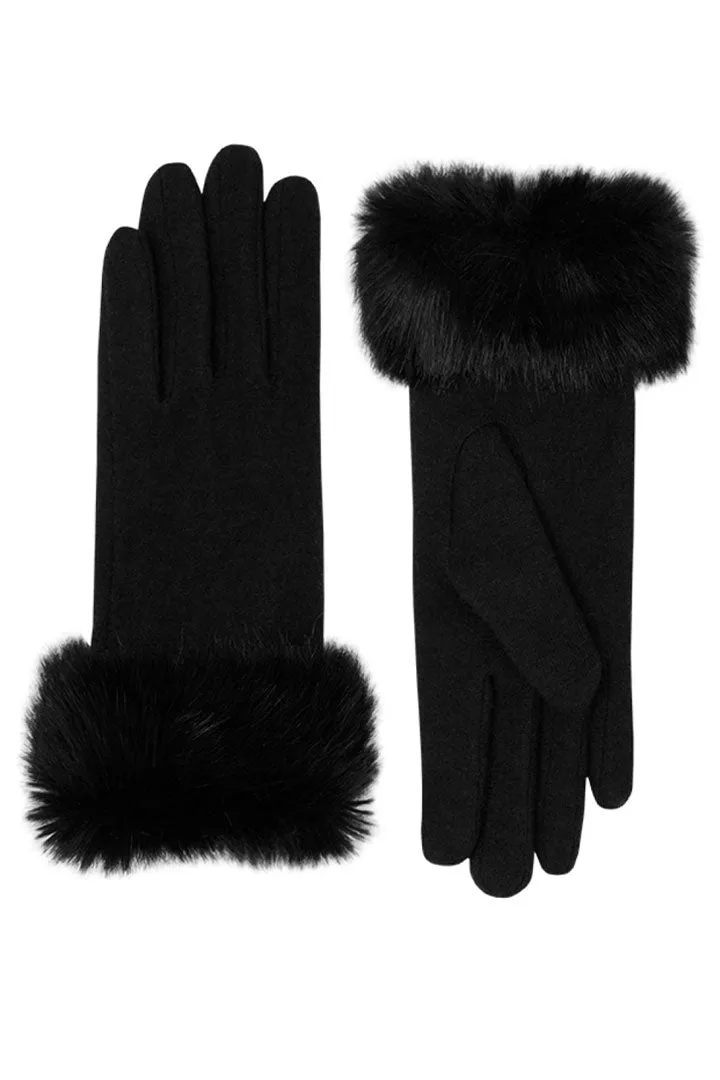 Black Wool Mittens