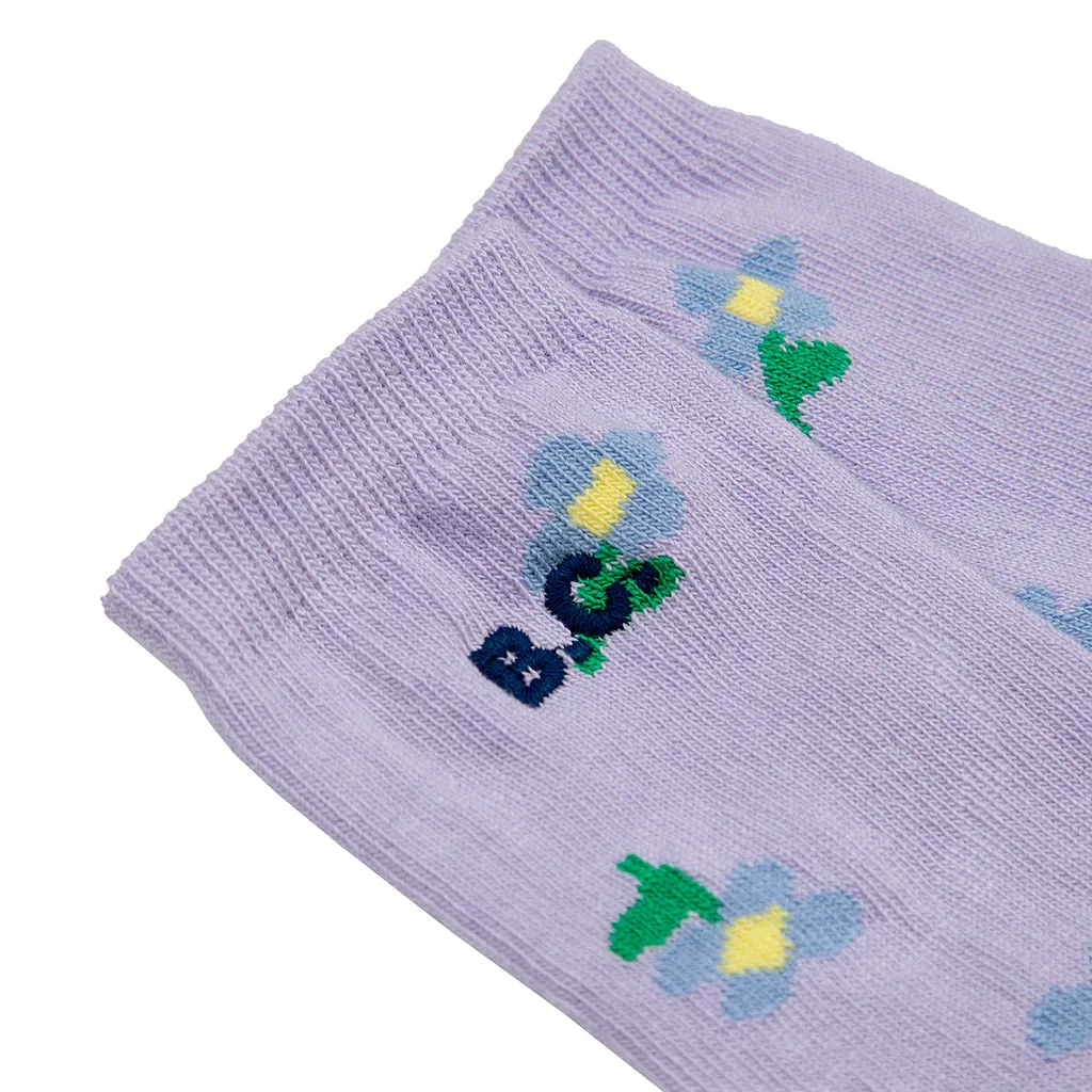 Baby Pansy Flower All Over Socks Lavender Purple