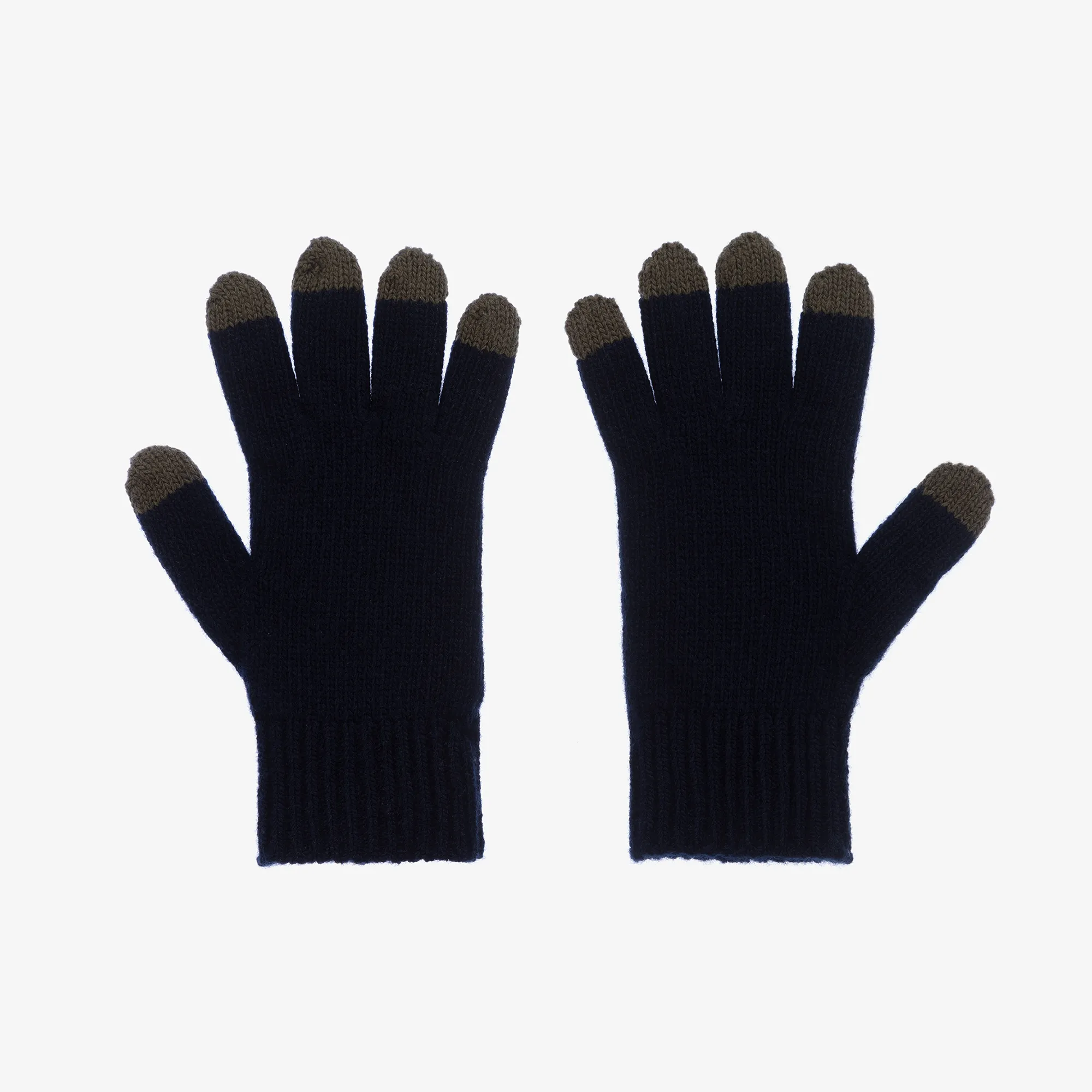 Boys Navy Blue Knit Wool Gloves