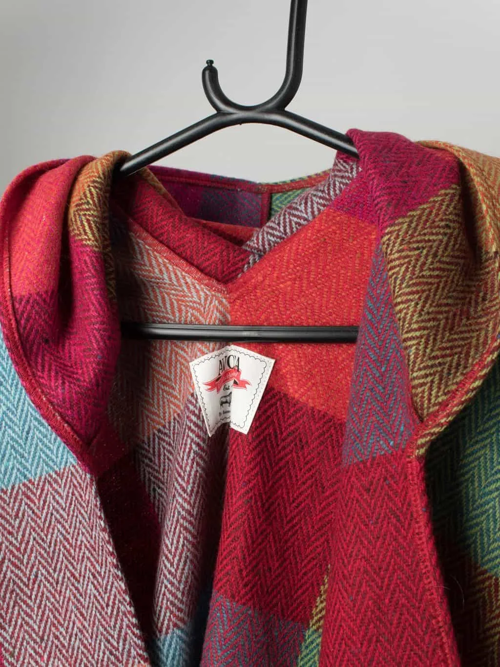 Avoca, Ireland Bright Plaid Wool Cape – One Size