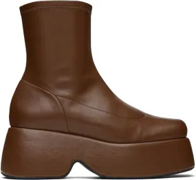 Brown Faux-Leather Boots