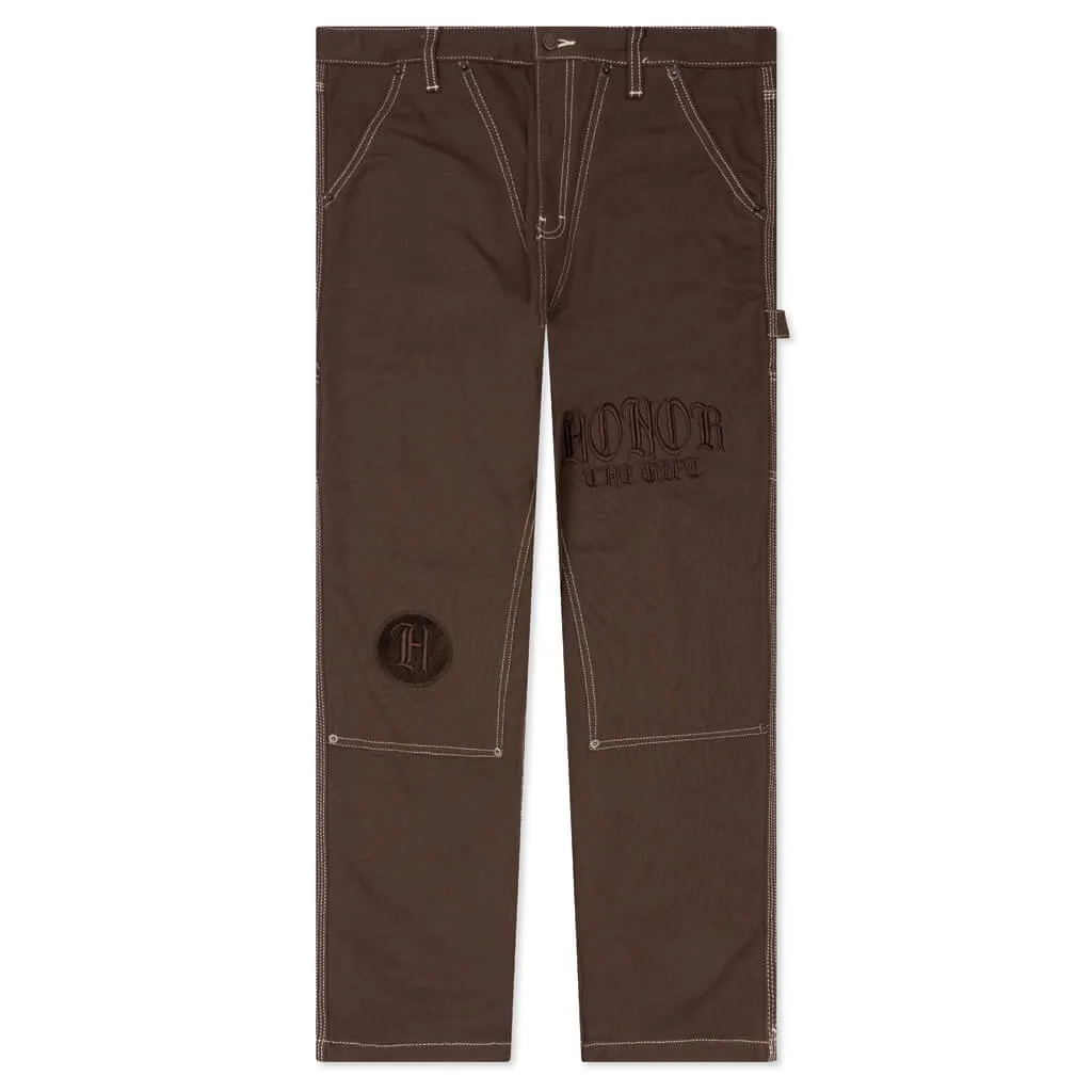 Brown Script Carpenter Pant