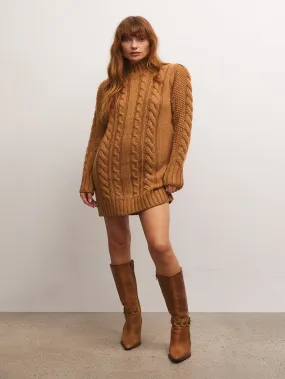 Camel Sage Cable Knit Sweater Dress by Z Supply