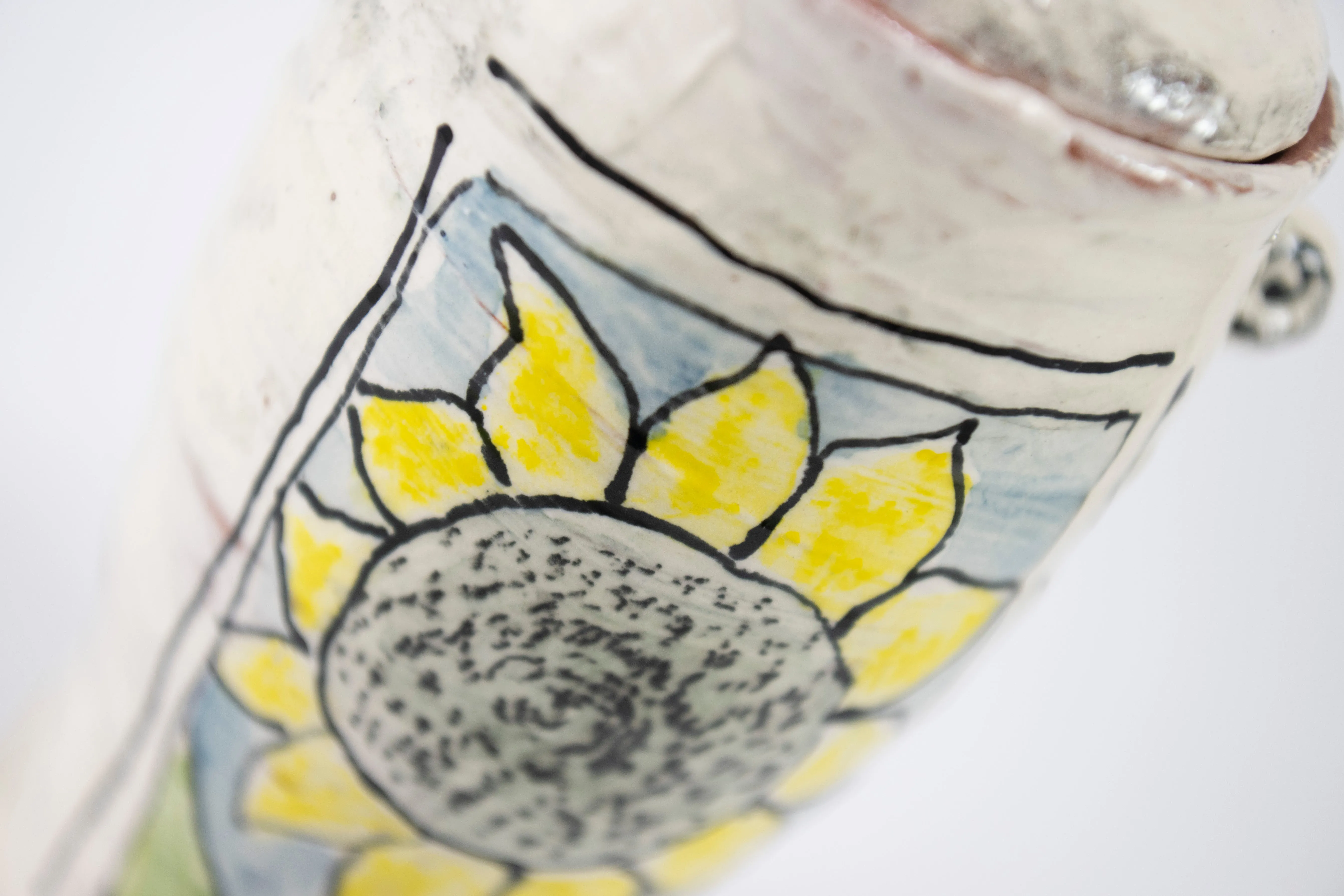 Sunflower Black Center Covered Jar