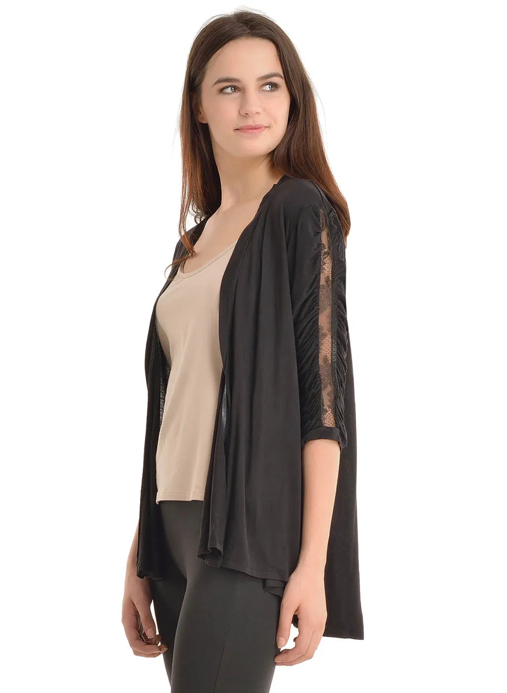 Lace Insert Sleeves Cape