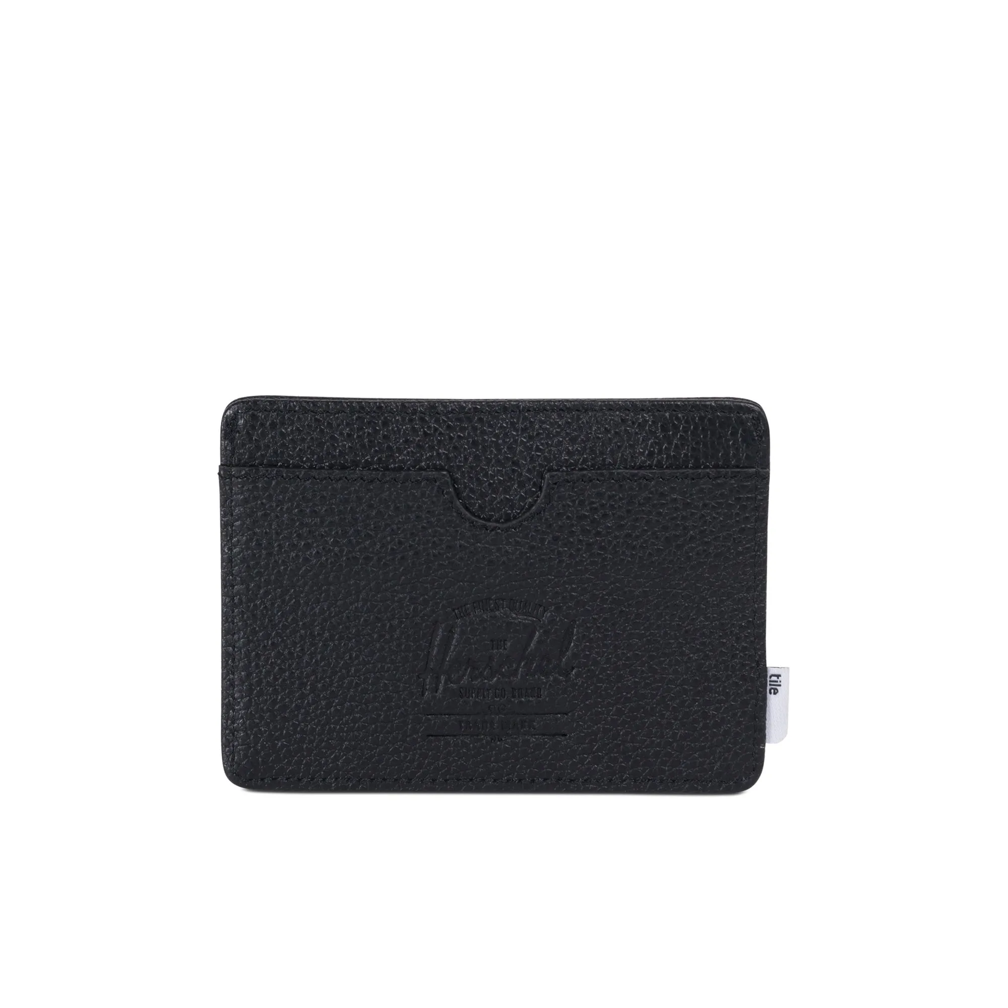 Herschel Charlie Wallet in Tile Black Pebbled Leather