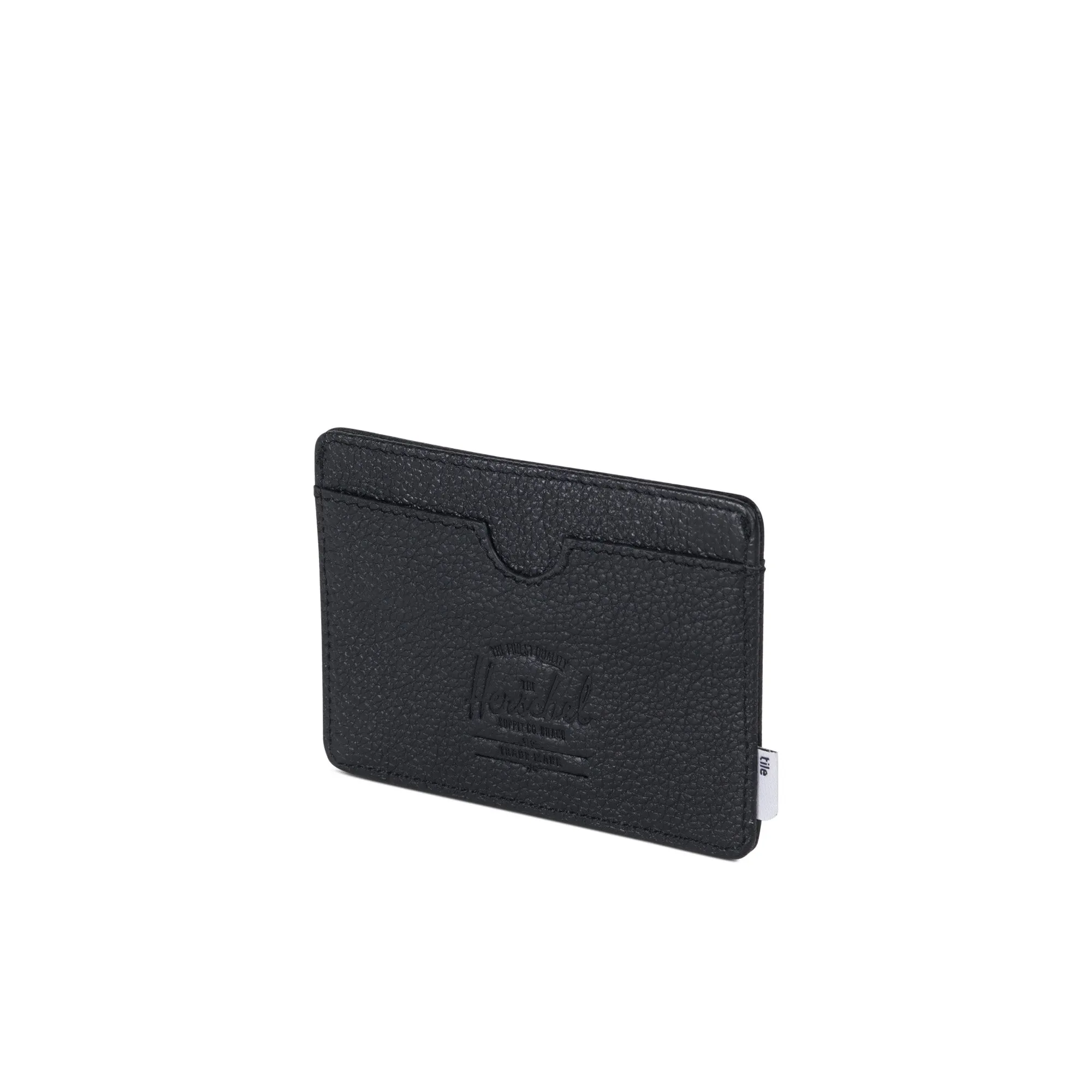 Herschel Charlie Wallet in Tile Black Pebbled Leather