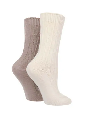 Cashmere Blend Cable Knit Socks