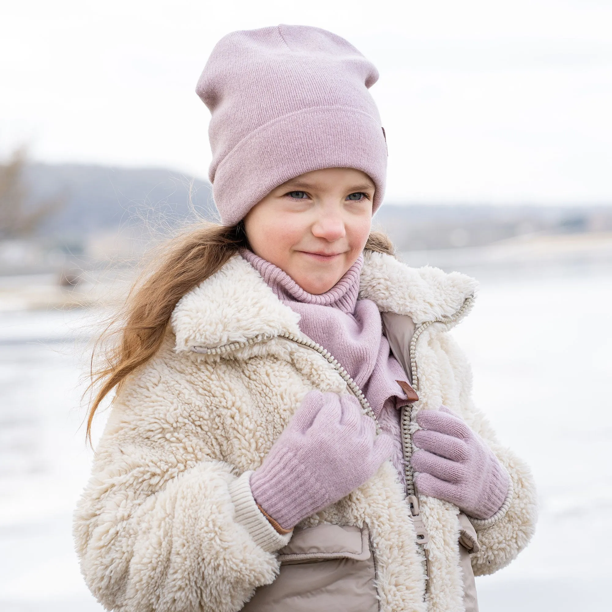 Cashmere Blend Knit Gloves for Kids