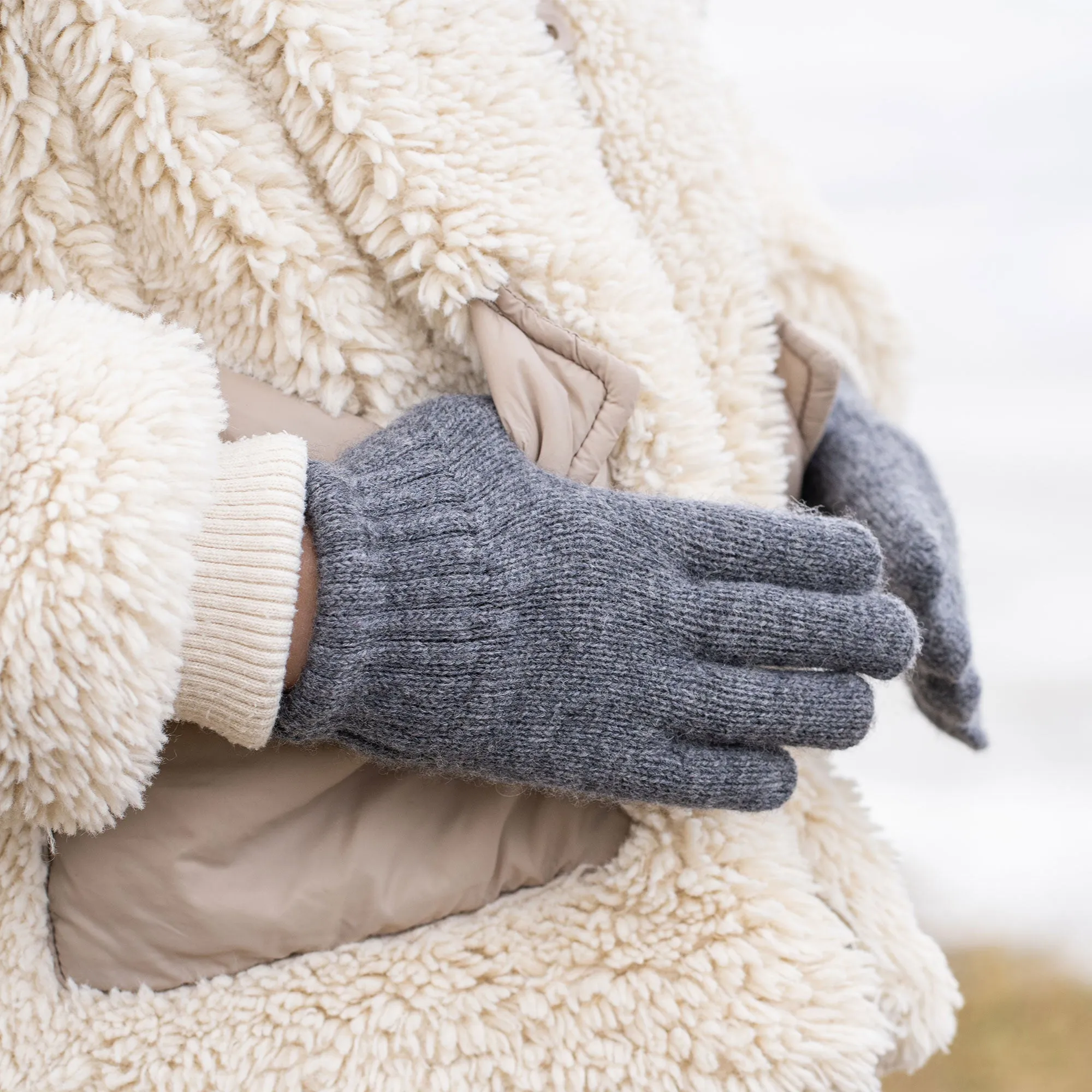 Cashmere Blend Knit Gloves for Kids