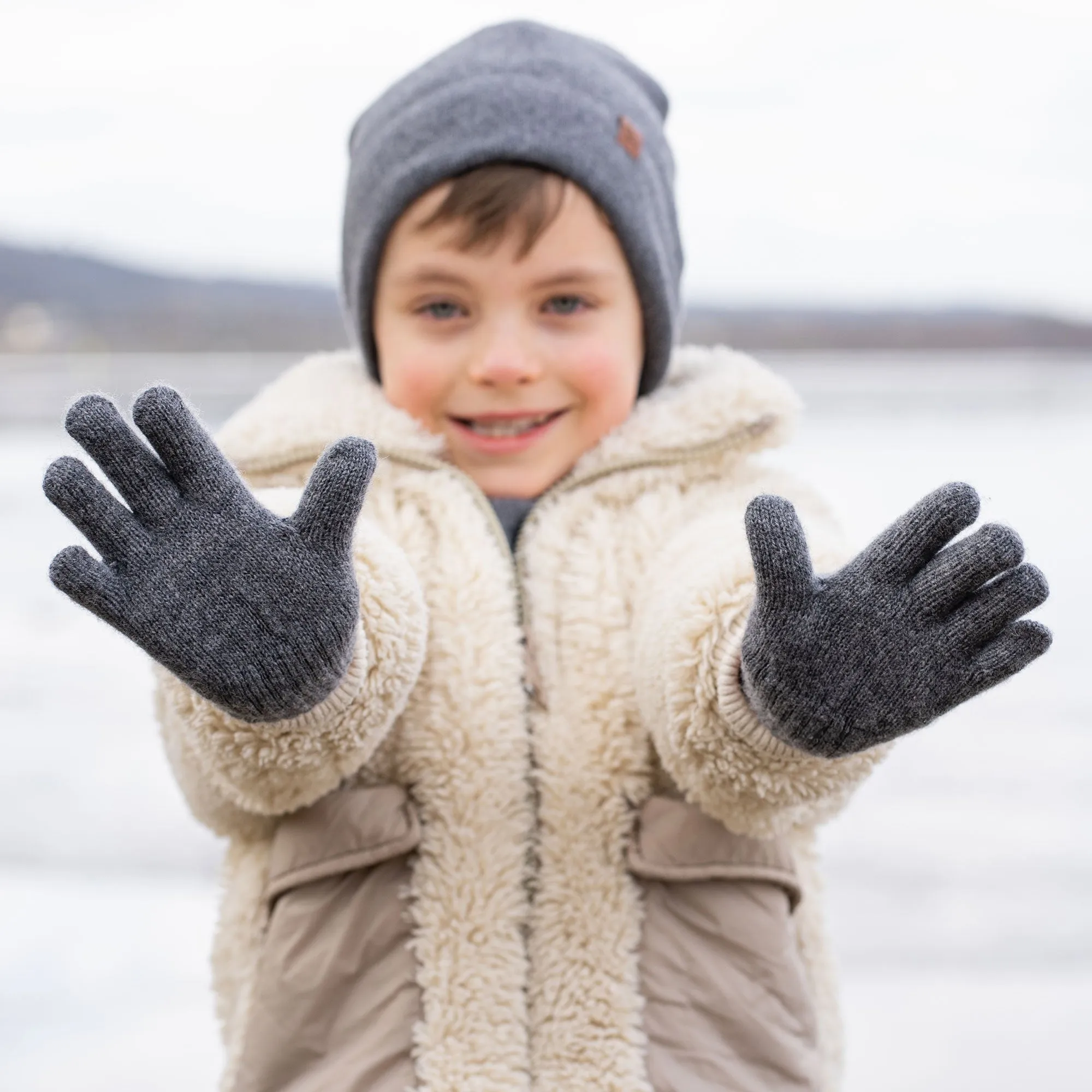 Cashmere Blend Knit Gloves for Kids