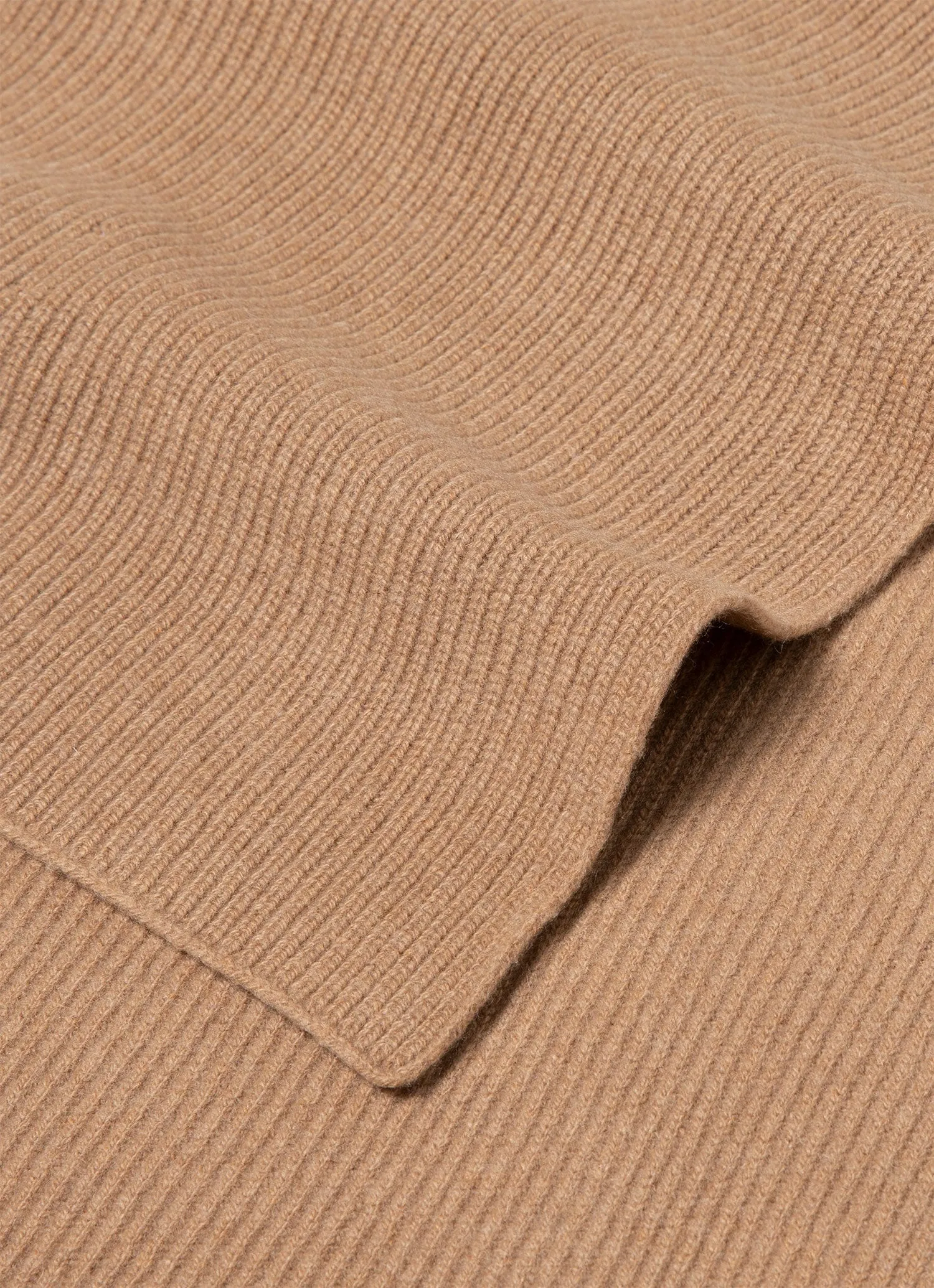 Cashmere Ribbed Scarf Brown Melange