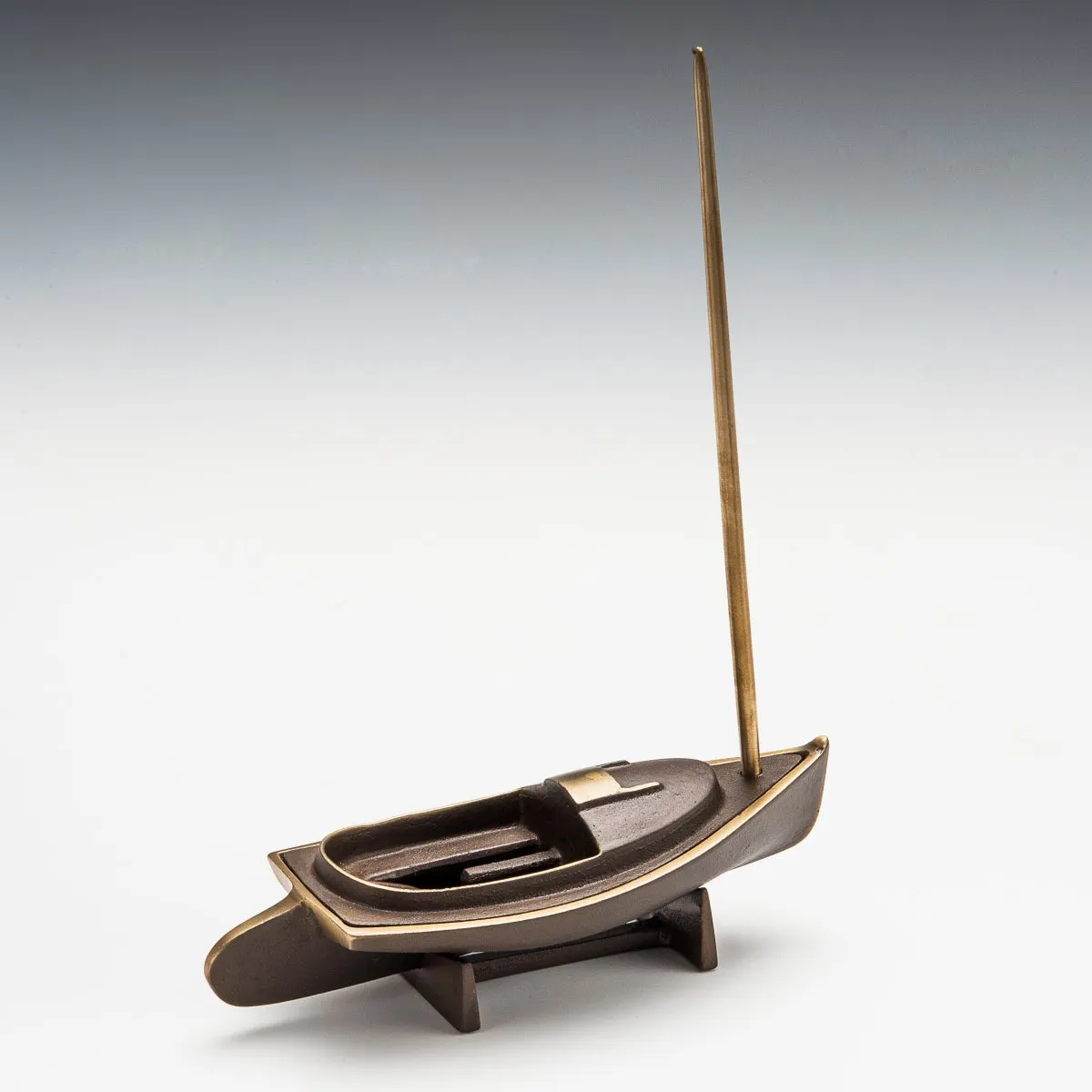 Cat Boat Cast Bronze Sculpture by Nelles Studios