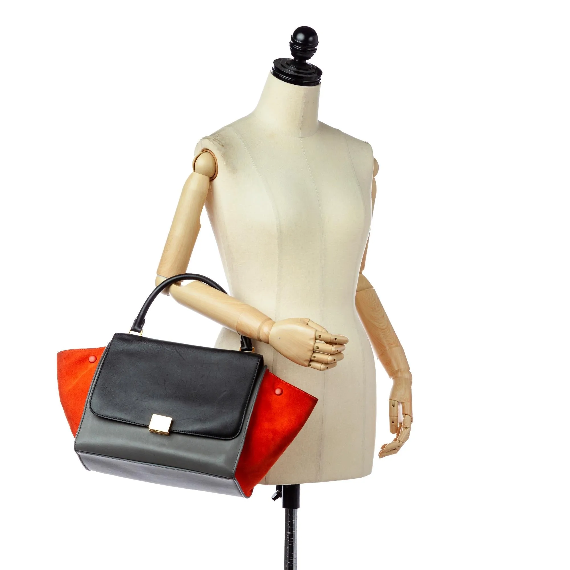 Celine Trapeze Tricolor Leather Satchel (SHG-25820)