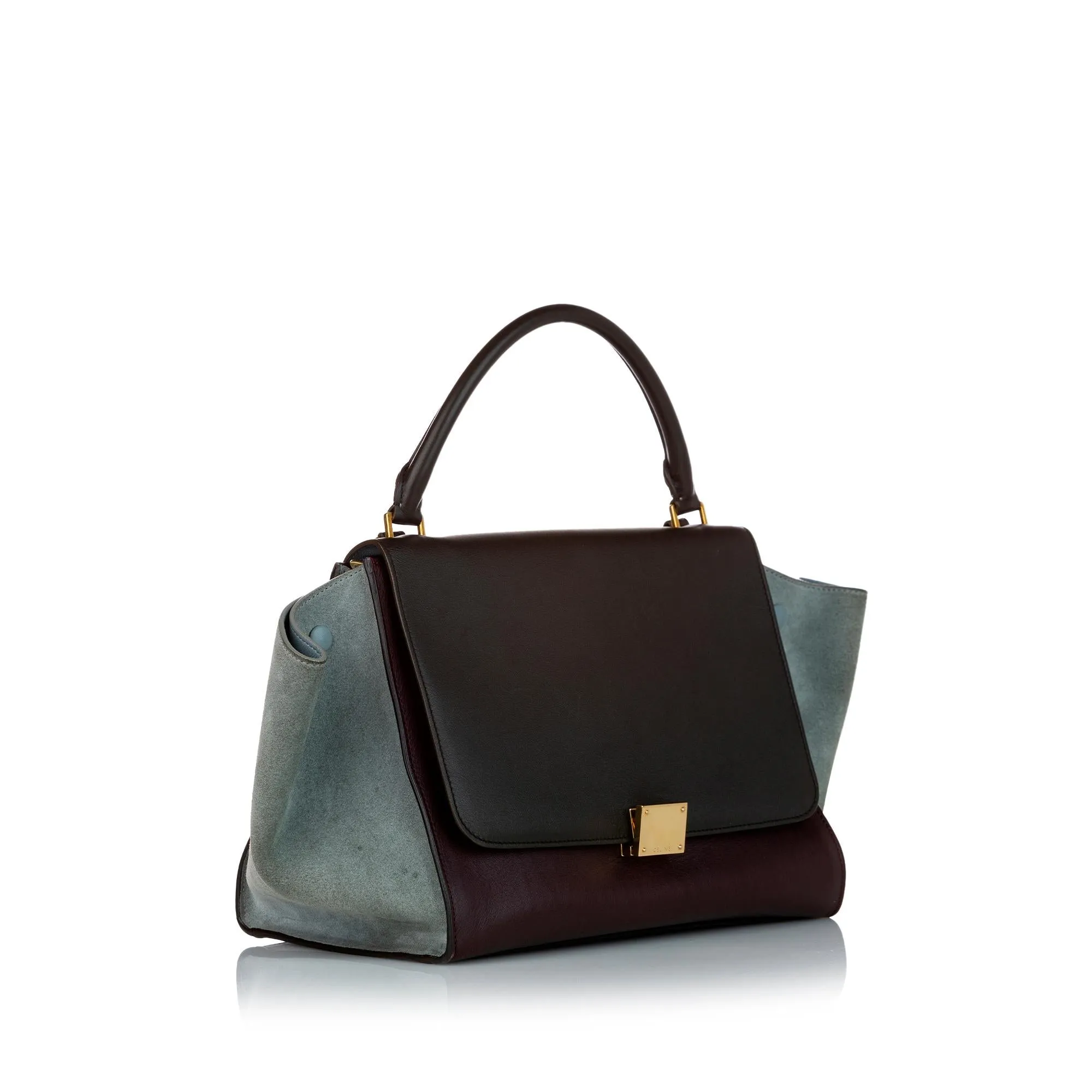 Celine Tricolor Leather Trapeze Satchel