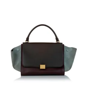 Celine Tricolor Leather Trapeze Satchel